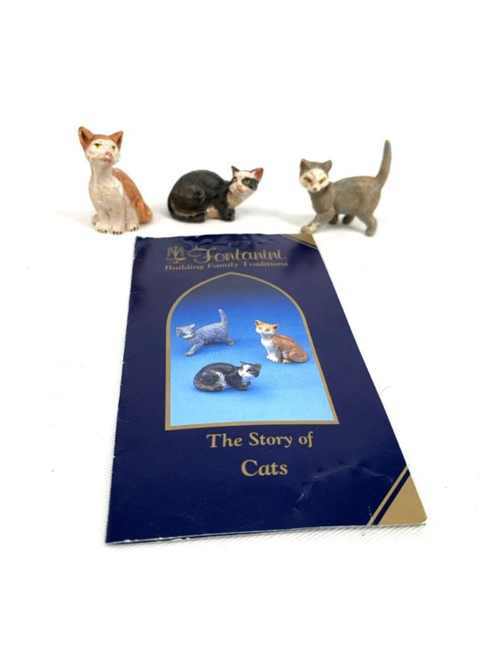 Fontanini Nativity Cats Lot of 3 Village Figurines Tallest 1.75" Vintage